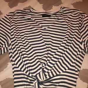 Royal Blue & White Styled crop top